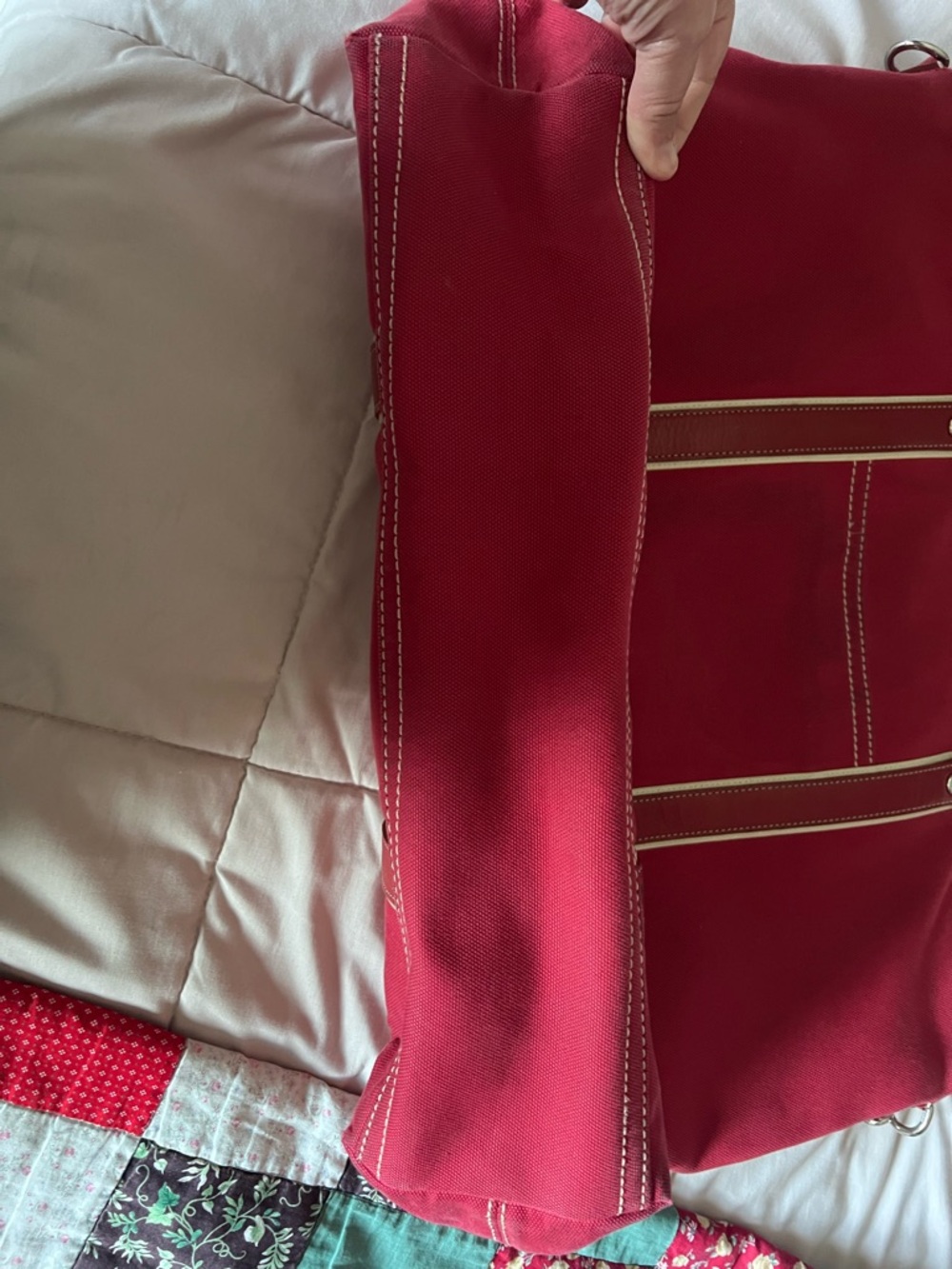 MAKE AN OFFER COACH Heritage Hampton Transatlantic Weekender Canvas Leather Tote - Picture 6 of 10